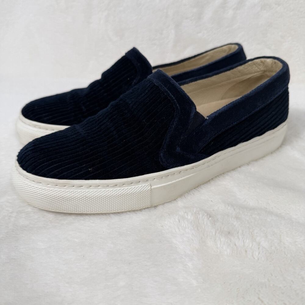 M.Gemi Navy Velvet Corduroy Slip On Sneakers Women’s EU 37 Italian Platform Shoe